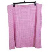 Talbots Midi / Knee Length Skirt Pink White Geometric Print NWT Size 3X Pull On