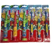 3 Colgate Kids Extra Soft, Suction Cup And 3 Battery Toothbrush Pokémon