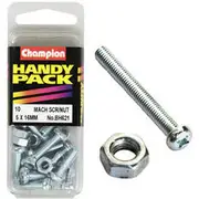 Champion Handy Pack Machine Screws and Nuts BH621, 5mm X 16mm