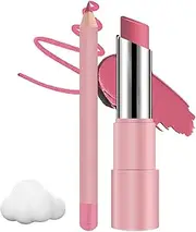 Genli Lifter Glaze Oil Balm, Genli Pink Drip Lip Gloss, 2 In 1 Long-Lasting Waterproof Matte Lipstick Set, Tinted Lip Balm for Women (05#)