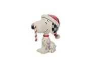 Peanuts by Jim Shore Snoopy Glitter Christmas Candy Cane Mini Figurine