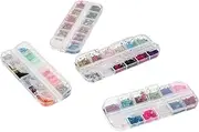 VINTORKY Nail Art Sequins Set 12 Geometric Shapes Glitters Eye Makeup Easy to Apply Sticker Sequins