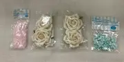 Lot of Crafting Flowers Accessories Offray & Craftsmart NEW-Pastel-SEE PHOTOS!