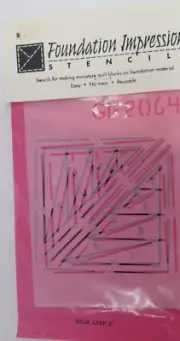 Palm Leaf 3" Foundation Impressions Stencils for Miniature Quilts
