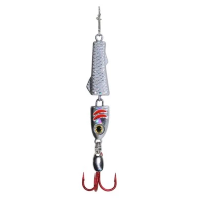 Clam Jointed Pinhead Pro 1/4 oz - Silver Holo - #8 Treble Hook Ice Jig