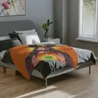 Urban Style Jesus Orange Velveteen Minky Blanket