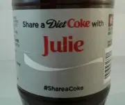 Share A Diet Coke With Julie Limited Edition Coca Cola Bottle 2014 USA