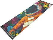 PDZRMY Washable Runner Rug Astronaut Garden 2’ x 6’ Non-Slip Kitchen Runner Rug for Hallways Entryway Bedroom Living Room Carpet Runner- Soft Thin Mat for Family Pet