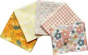 CraftsFabrics Floral Pattern Fabric Bundle- Small Flower Printed Fat Quarters Bundle of 5 Fabrics (45cm x 55cm). 100% Cotton. Ideal for Crafts, Patchwork and Dressmaking