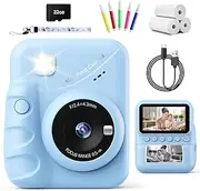[TIATUA] Kids Camera Instant Print for Girls Ages 3-14, 3-inch HD Screen Camera for Kids with Printing Paper, 1080P Digital Toddler Toys for 4 5 6 7 8 9 10 11 12 Years Old