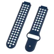 Double Colour Silicone Sport Wrist Strap for Garmin Forerunner 220 / Approach S5 / S20 (White Blue)