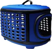 Collapsible Cat Carrier Hard, Travel Pet Carriers Bag for Small Dogs for Car Travel with Ventilation Guinea Pig 2 Small Cats Carrier Cage Dog Crate (Blue)