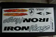 IRON Horse Manitou X- Vert Sticker Black, Silver & White.