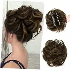 Claw Clip Messy Bun Hair 1 Count (Pack of 1) Dark Brown with Golden Blonde