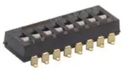 8x C & K DIP SWITCHES 25mA 12-Way SPST Raised Slide Actuator, Surface Mount