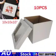10X Cake Boxes 10x10x10" Tall Wedding Cupcake Tall Boxes Cake Decorating Window