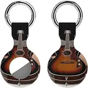 1PCS for Guitar Air Tag Holder Case Waterproof & Shockproof Anti-Scratch Protective Air Tag Cover with Keychain Ring Silicone Tags Holders for Luggage, Backpack, Keys, Pet