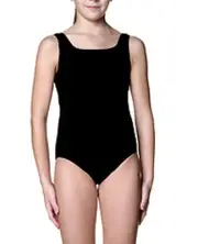 Danskin 2903 Girl's Size Small (4-6) Black Stretch-Tech Nylon Tank Leotard