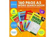4PK Word Search Activity Books A5 Brain Games Fun Relaxing 160pg