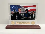Barrack Obama 44th President Inauguration Coins & Photo Display