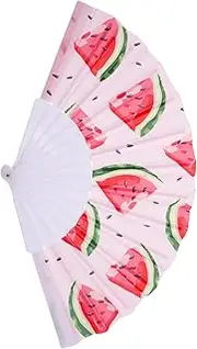 EXAOMBLE Chinese Dance Fan Prop Watermelon Pattern Folding Fan for Unique for Friends Family