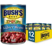 BUSH'S BEST 16 oz Canned Dark Red Kidney Beans, Source of Plant Based Protein...