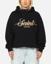 [SAINT MORTA] Saint Morta Rodeo Drive Boxy Hoodie Black - Size M M Black
