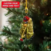 Personalized Firefighter Christmas Ornament Custom Firefighter Fireman Ornament