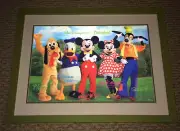 WALT DISNEY WORLD DISNEYLAND FRAMED MICKEY & MINNIE MOUSE PLUTTO DONALD GOOFY
