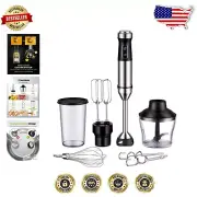 Versatile 6-in-1 Immersion Blender with Scratch-Resistant Stainless Steel Blades