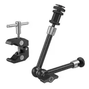 SmallRig11 Inches Adjustable Articulating Magic Arm with Super Clamp and 1/4" Thread Holes for LCD Monitor LED Lights and Cameras