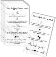 Press-On Nail Application Instructions Cards, Aftercare Instructions Cards, DIY Press-On Nail Kit 50 Pack, 2 x 3.5" inch Business Card Size