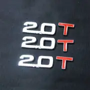 3x Chrome Red 2.0T Silver Metal Decal Sticker Badge Emblem Turbo Engine Tailgate (for: Peugeot)