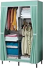 Wardrobe Portable Canvas Wardrobe for Bedroom, Clothes Closet Storage Organizer with Hanging Rail, Shelves, Fabric Cover,Green-86x45x170CM