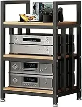 3 Layer Removable AV Media Stand,CD Player Stand Component Cabinet,Adjustable Shelves,for Living Room Gaming Recording Studio,Load 150kg(Black)