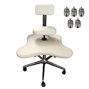 Kneeling Chair Ergonomic Cross Legged Chair with Brake Wheels, Height-Adjustable Office Kneeling Chairs with Lumbar Support, Armless Meditation Stool for Fidgety Sitters