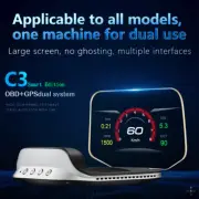 Car OBD2+ GPS HUD Head Up Display Navigation Oil Water Temperture Speedometer C3