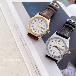 韓國CASIO卡西歐 復古小圓錶 真皮錶帶 手錶