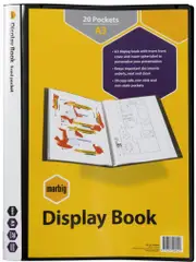 Marbig Display Book A3 Insert Cover Black 20 Pockets 2008802