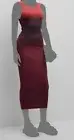 $420 Wynn Hamlyn Women's Red Silk Ombre Rib-Knit Maxi Dress Size M