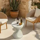 Novelty Concrete Twist Stool Table Side Table Plant Stand for Garden Patio Lawn