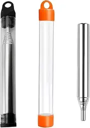 Blow Fire Tube, Stainless Steel Collapsible Pocket Bellows Blowing Tube Tool for Camping Cooking Campfire Survival 2PCS