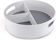 Storage Turntable with Removable Dividers, 12-Inch, White