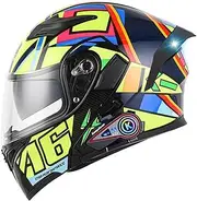 Double Visor Motorcycle Flip Up Helmet,Bluetooth Modular Full Face Motorbike Helmet,DOT/ECE Approve Four Seasons Full Face Helmets,Scooter Motorbikes Helmet for Youth Men and Women