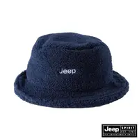 在飛比找momo購物網優惠-【JEEP】經典LOGO素面羔羊毛漁夫帽(深藍)