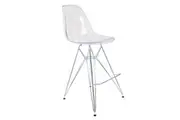 SK Designer Living | Replica Eames DSR Stool | Clear & Chrome