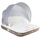 Costway Floating Island Inflatable Swimming Pool Float Lounge Raft with Canopy S