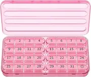 Zoksi Monthly Pill Organizer 1 Time a Day, 30 Day Pill Box Organizer Once a Day, One Month Large Pill Case for Travel, 31 Day Daily Medcine Container for Vitamins, Supplement & Medication (Pink)