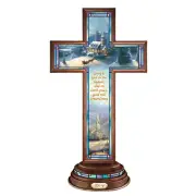 Bradford Exchange "Glory" Light of Faith Illuminated Cross by Thomas Kinkade 8"