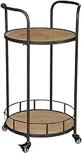 Mobile Storage Cart Simple Wrought Iron Wine Cart Utility Bar Cart Camping Trolley Drinks Cart Bar Table Thickened and Strong Side Table Open Storage Space